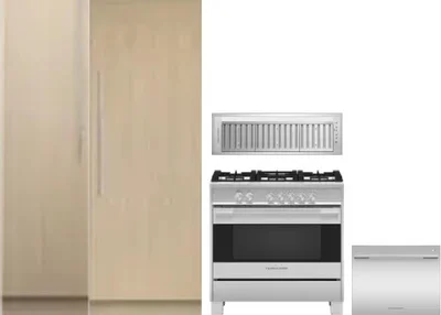 5 Piece Package Includes Refrigerator, Freezer, Range, Hood And Dishwasher